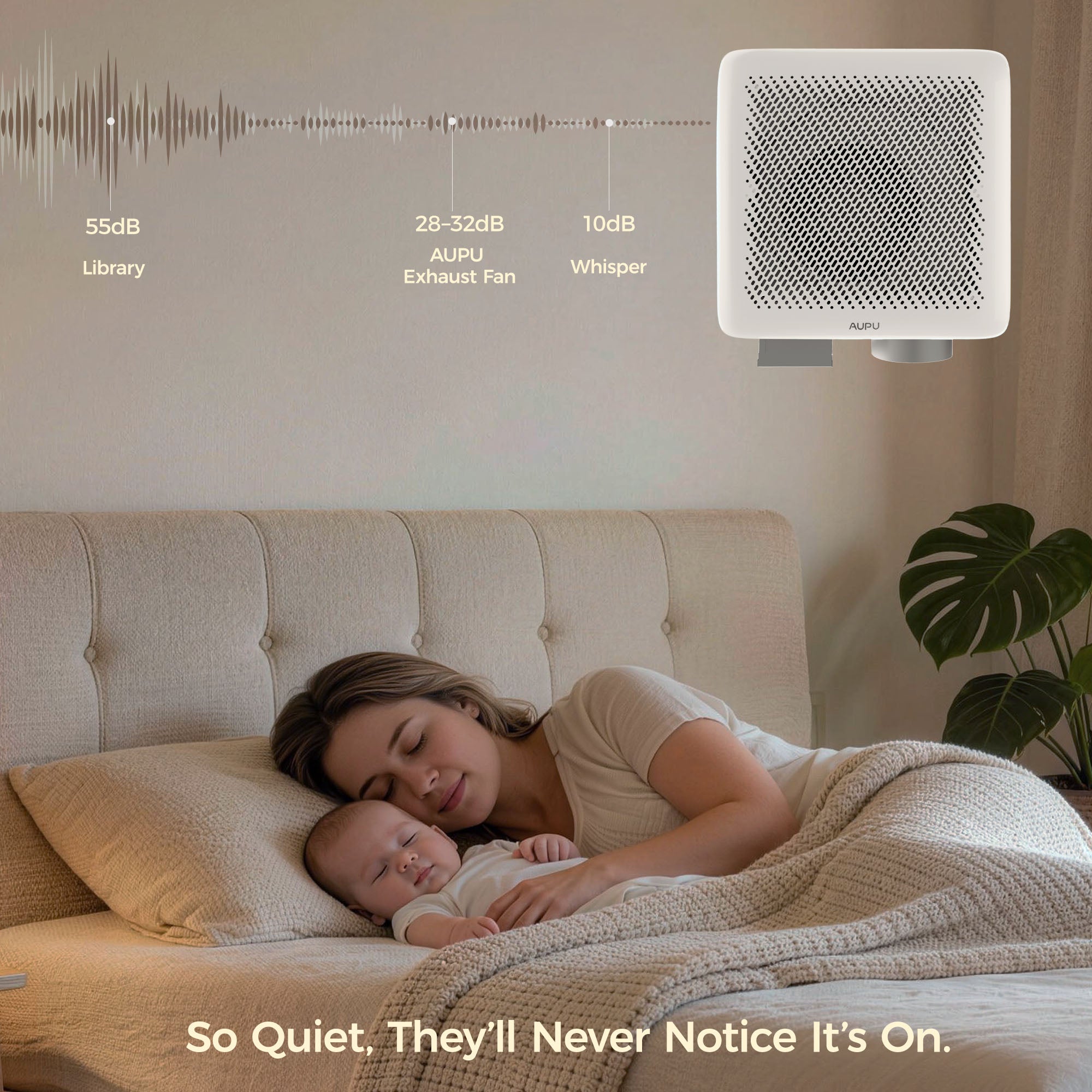 AUPU SilentFlow DC Smart Bathroom Exhaust Fan