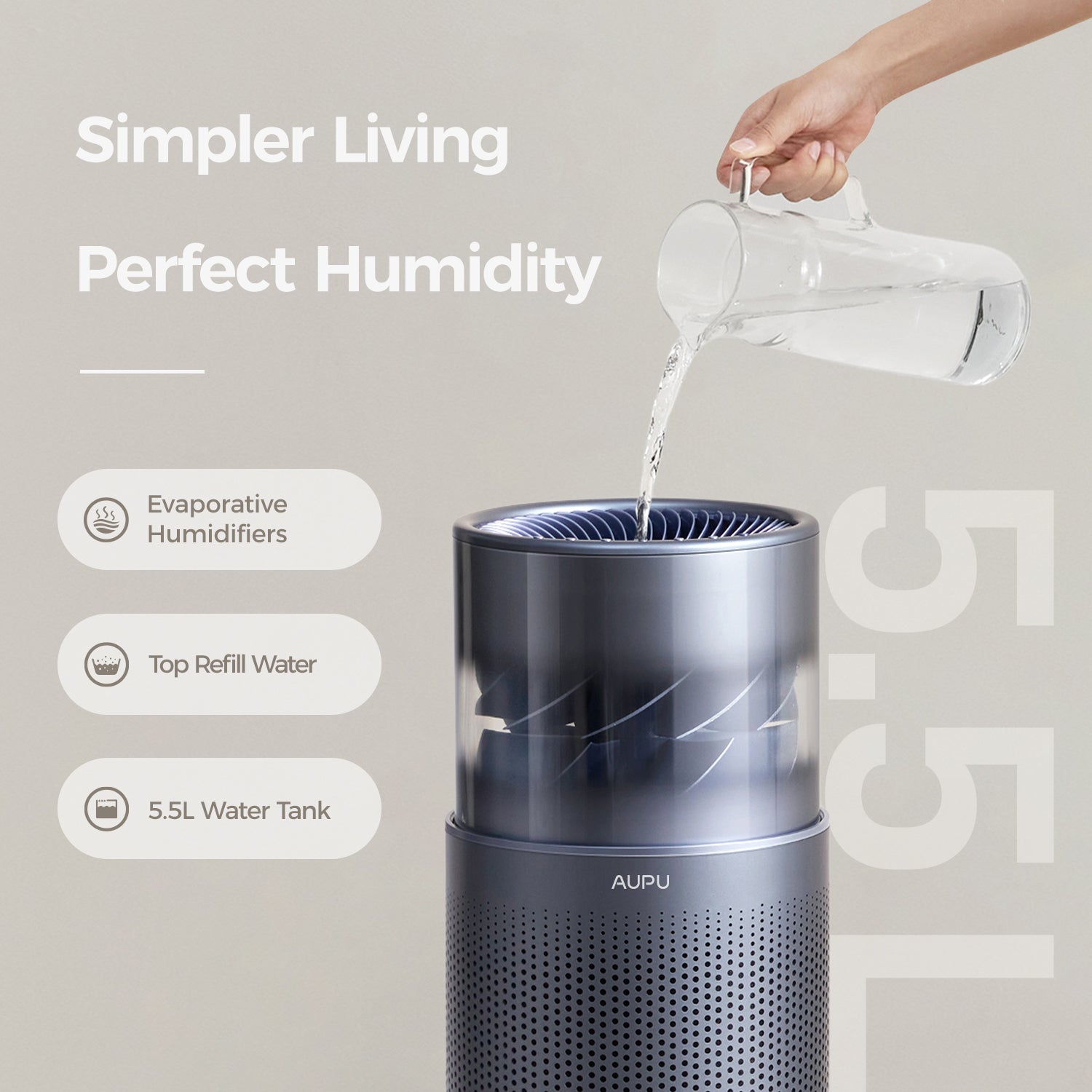 AUPU Airwhale 2 in 1 Air Purifier with Humidifier